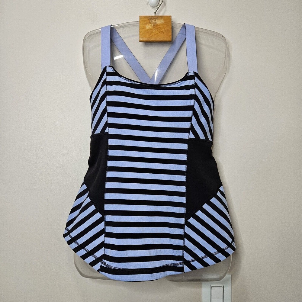 Lululemon Work It Out Tank Top Women's Size 10 Sea Striped